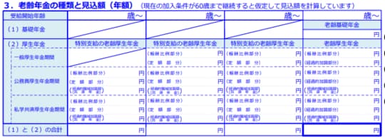 出所：日本年金機構「『ねんきん定期便』の様式（サンプル）と見方ガイド」