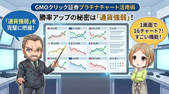 GMOクリック証券のプラチナチャートで通貨強弱を把握