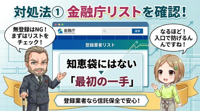 金融庁の登録業者リストを確認する