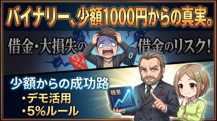 バイナリーオプションはいくらから？少額1000円から増やす極意