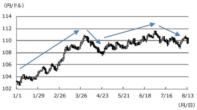 （注）データは2021年1月1日から8月13日。 （出所）Bloombergのデータを基に三井住友DSアセットマネジメント作成