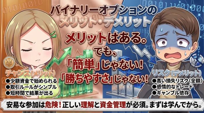 バイナリーオプションのメリット・デメリット一覧！失敗しない鉄則5か条も紹介