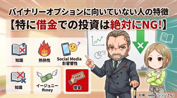 バイナリーオプションに向いていない人5つの特徴