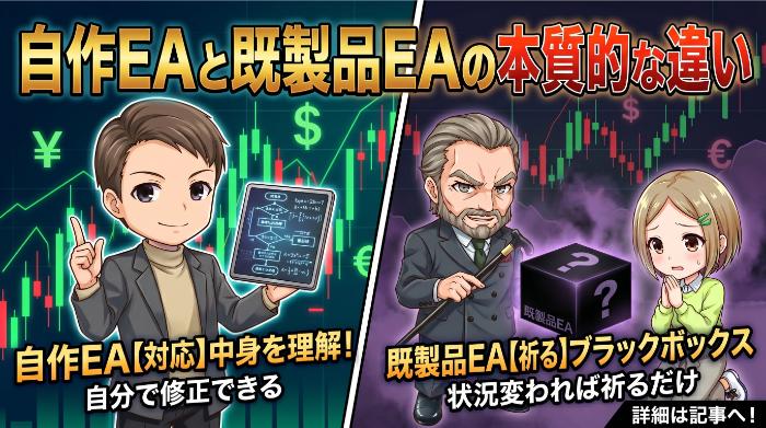 FX自動売買の「自作」と「既製品EA」は何が違うのか