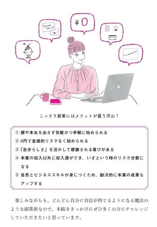 土谷愛氏の著書『特別なスキルがなくてもできる 月収＋10万円 こっそり副業術』（日本能率協会マネジメントセンター）より引用。