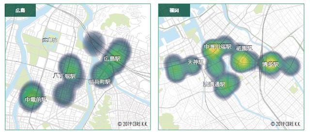 ［図表4］広島、福岡の供給立地動向※2019～2021 年
