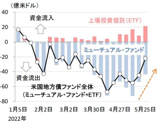 （出所）米投資信託協会（期間）2022年1月5日～5月25日（週次）