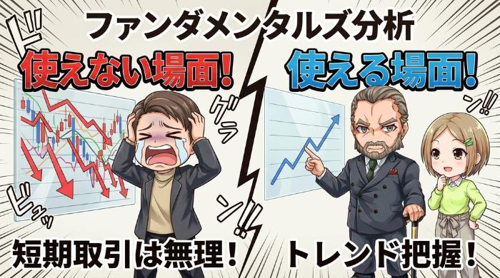 ファンダメンタルズ分析の「使えない場面」と「使える場面」