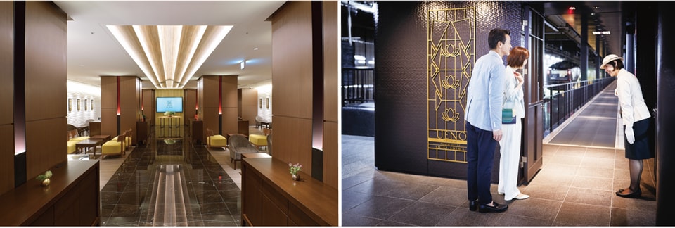 左：「プロローグ四季島」　右：13.5番線お見送り