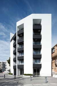 敷地の扇形状を最大限に活用