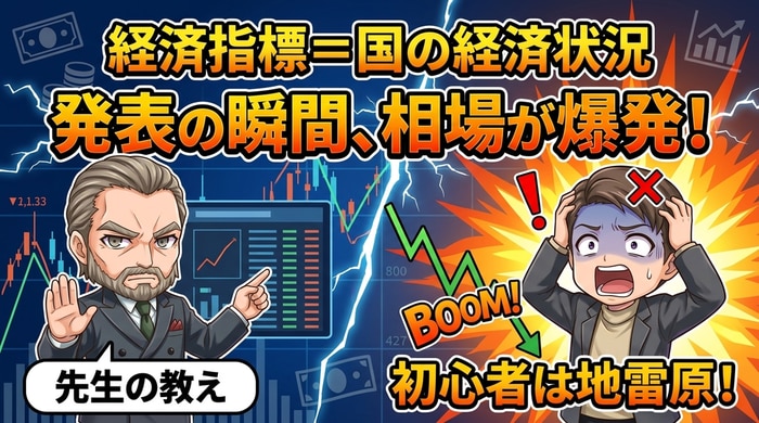 経済指標発表時刻は相場が爆発する