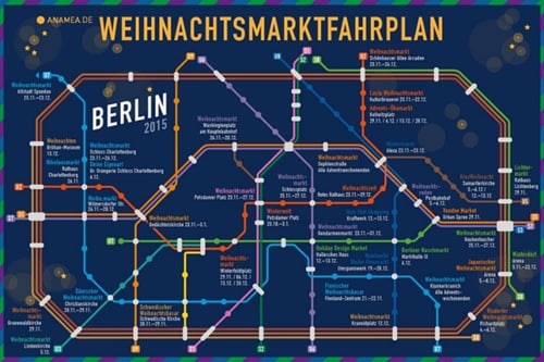 クリスマスマーケット路線図
資料提供元：http://www.anamea.de/journal/weihnachtsmarkt-berlin-uebersicht/