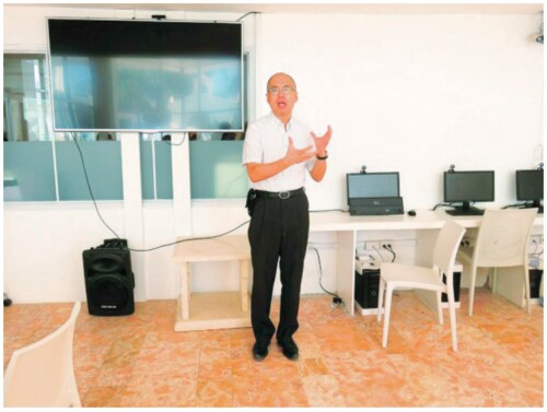 オリエンテーションにて藤岡頼光代表のあいさつ