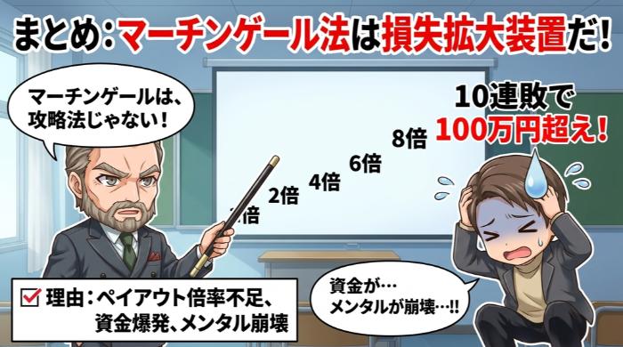 マーチンゲールは攻略法ではなく損失拡大装置だ