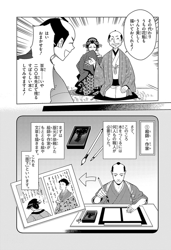 『世界の伝記NEXT　蔦屋重三郎』（集英社）より