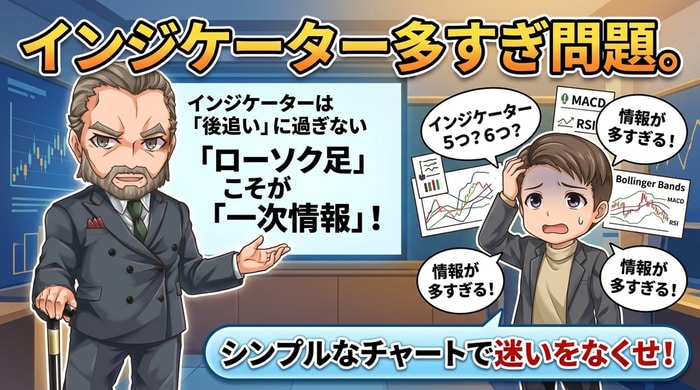 インジケーターはローソク足の後追いに過ぎない