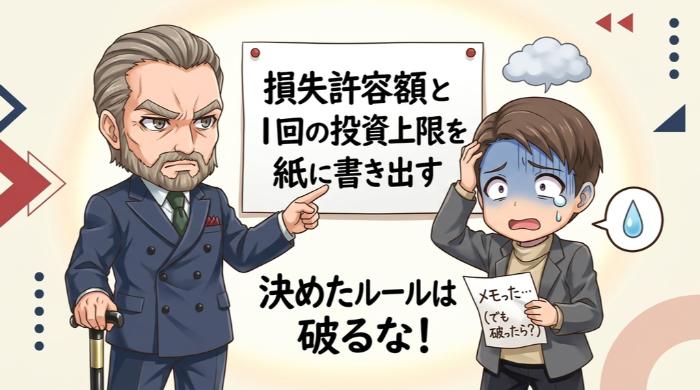 損失許容額と1回の投資上限を紙に書き出す