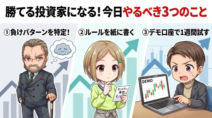 バイナリーオプションで勝てるようになるために、今日やるべき3つのこと