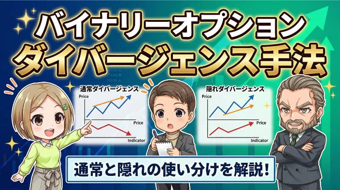 バイナリーオプションのダイバージェンス手法｜通常と隠れの使い分けを解説