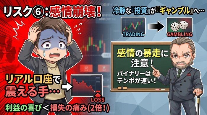 メンタル崩壊でバイナリー失敗