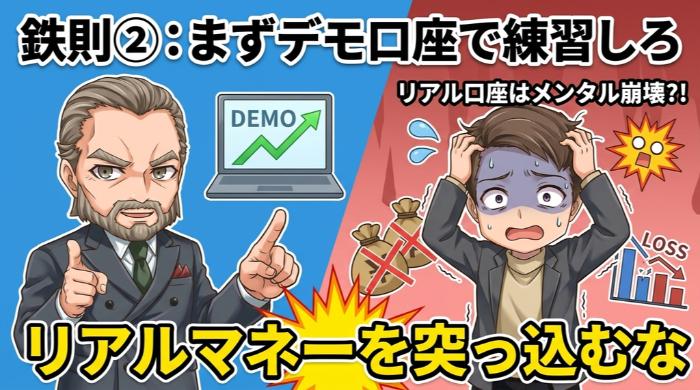 まずデモ口座で練習しろ