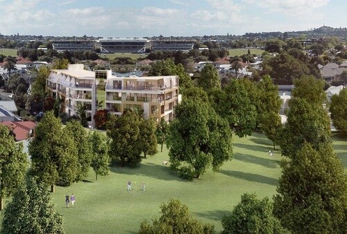 ［写真2］「ダブルグラマーゾーン」にある高級物件の外観