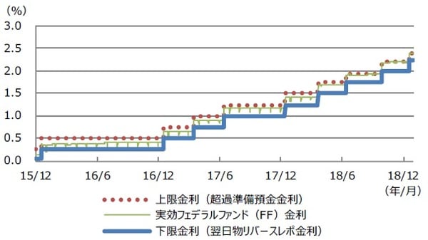 （注）データは2015年12月1日から2018年12月31日。実効フェデラルファンド（FF）金利とはFF金利の日中平均値。 （出所）Bloombergのデータを基に三井住友DSアセットマネジメント作成