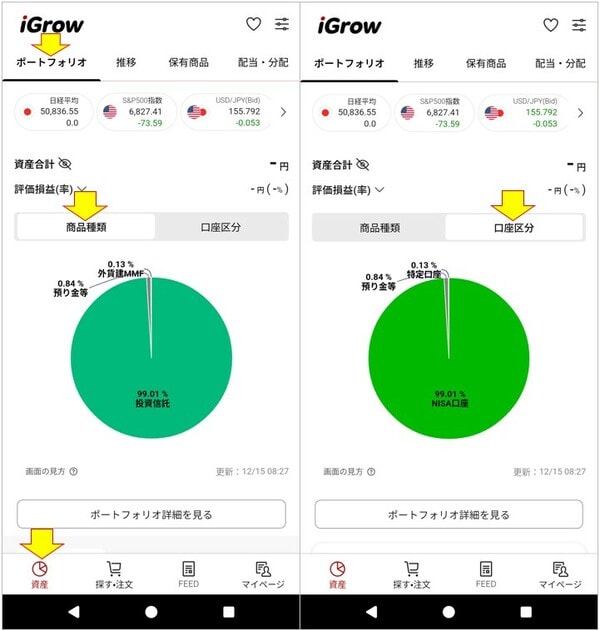 筆者のiGrowポートフォリオ画面