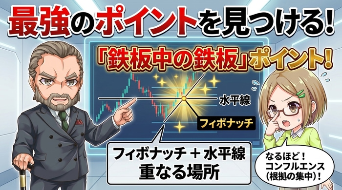 フィボナッチ+水平線で鉄板エントリー