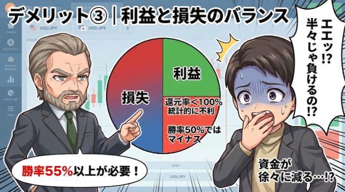利益と損失のバランスが見た目ほど有利ではない