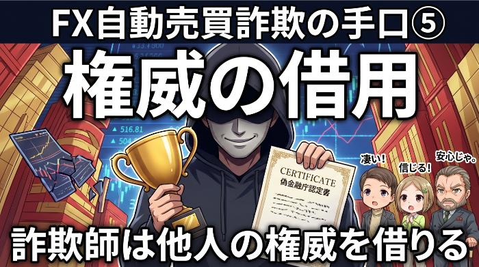 FX自動売買詐欺の手口⑤「権威の借用」