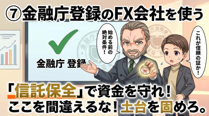金融庁登録のFX会社を使う(信頼性の最低条件)