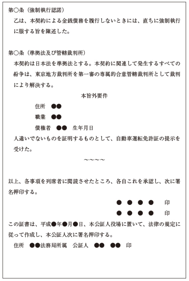 強制執行認諾公正証書のひな型について - Genspark