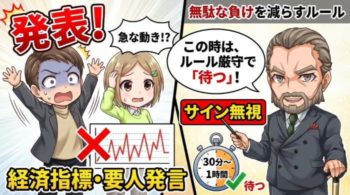 経済指標発表時・要人発言時のサインは無視する