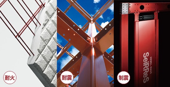 耐火、耐震、制震を備えた基本構造