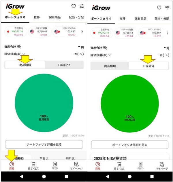 筆者のiGrowポートフォリオ画面