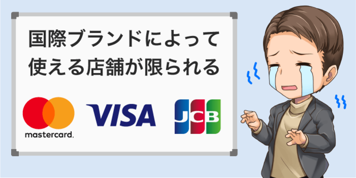 国際ブランによっては使えない地域がある