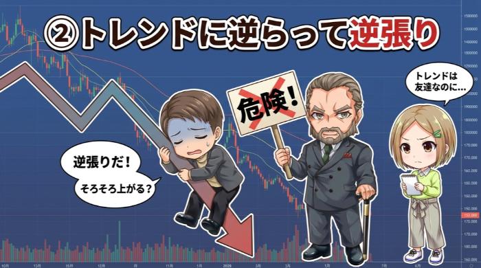 トレンドに逆らって逆張りしている