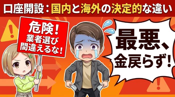 口座開設する業者を間違えるな。国内と海外の決定的な違い