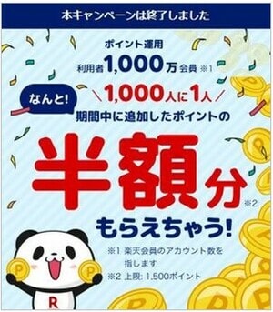 楽天ポイント運用のキャンペーン