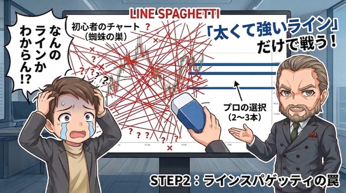 初心者が陥るラインスパゲティの罠