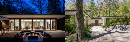 Barbizon 夜間のテラスと昼間の入り口