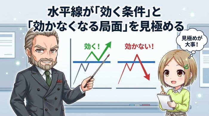 水平線が「効く条件」と「効かなくなる局面」を見極める