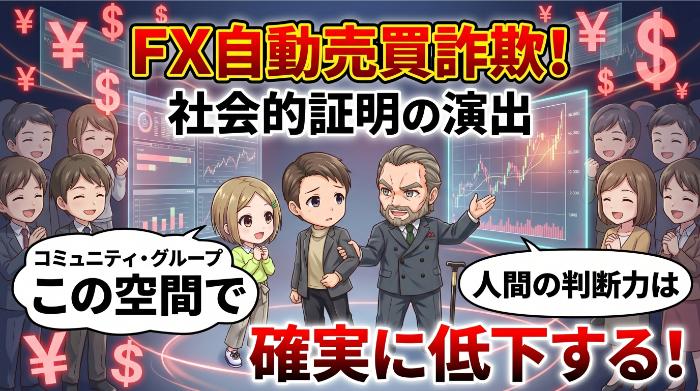 FX自動売買詐欺の手口③「コミュニティ・グループによる社会的証明の演出」