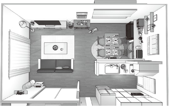 出典：『狭い部屋でも快適に暮らすための家具配置のルール』（彩図社）より抜粋