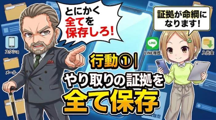 やり取りの証拠を全て保存する