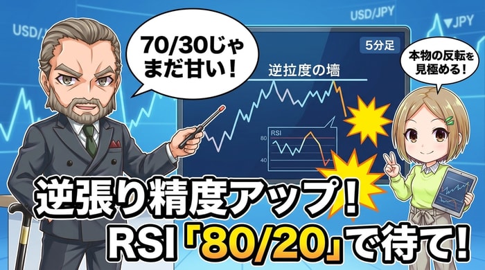 RSIの反転まで待つ