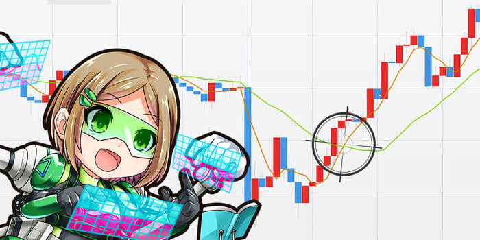 ゴールデンクロスをチェックする女性