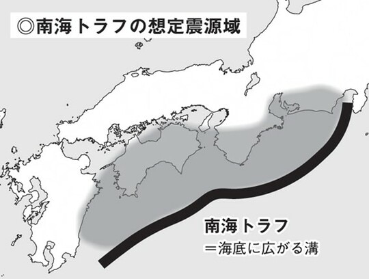 ［画像］南海トラフの想定震源域