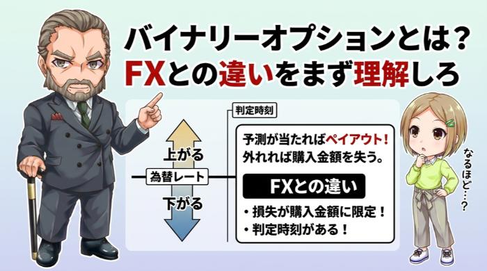 バイナリーオプションとは？FXとの違いをまず理解しろ